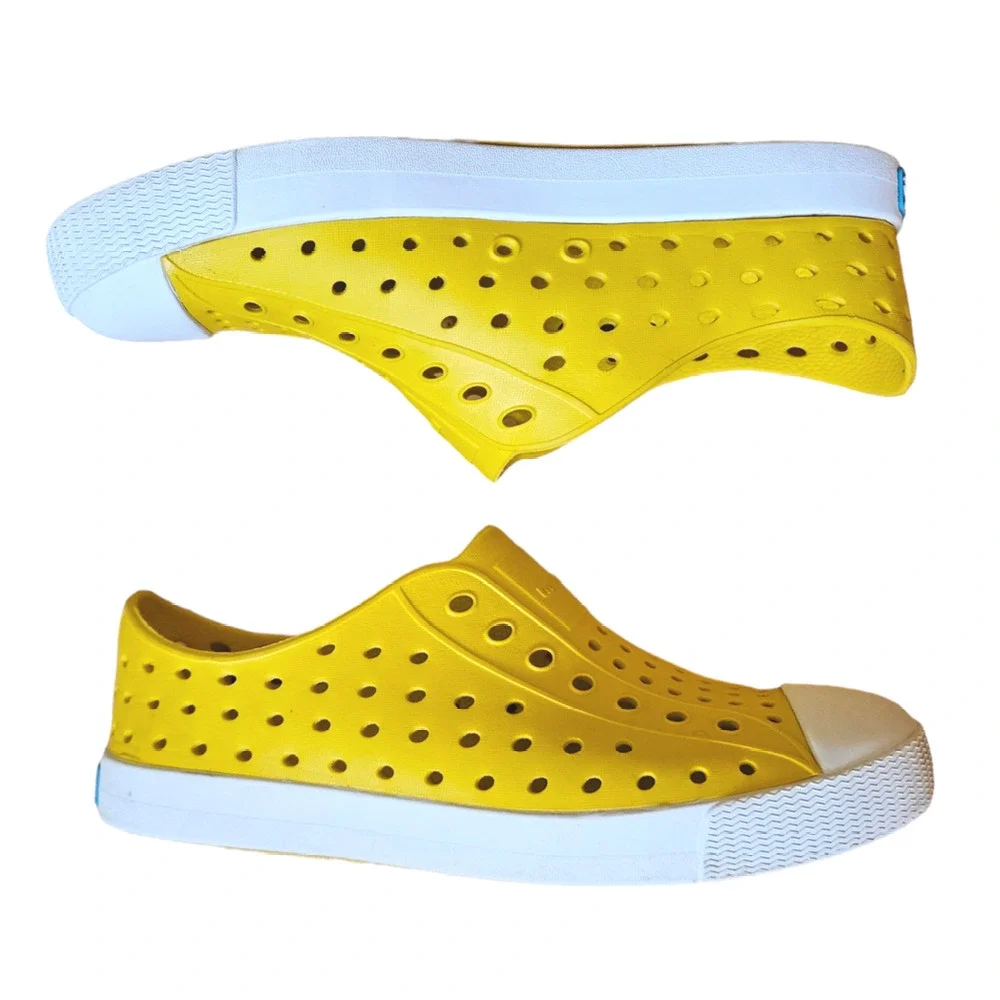 Native Jefferson Perforated Slip-On Sneakers Yellow Junior's Shoes Size 2